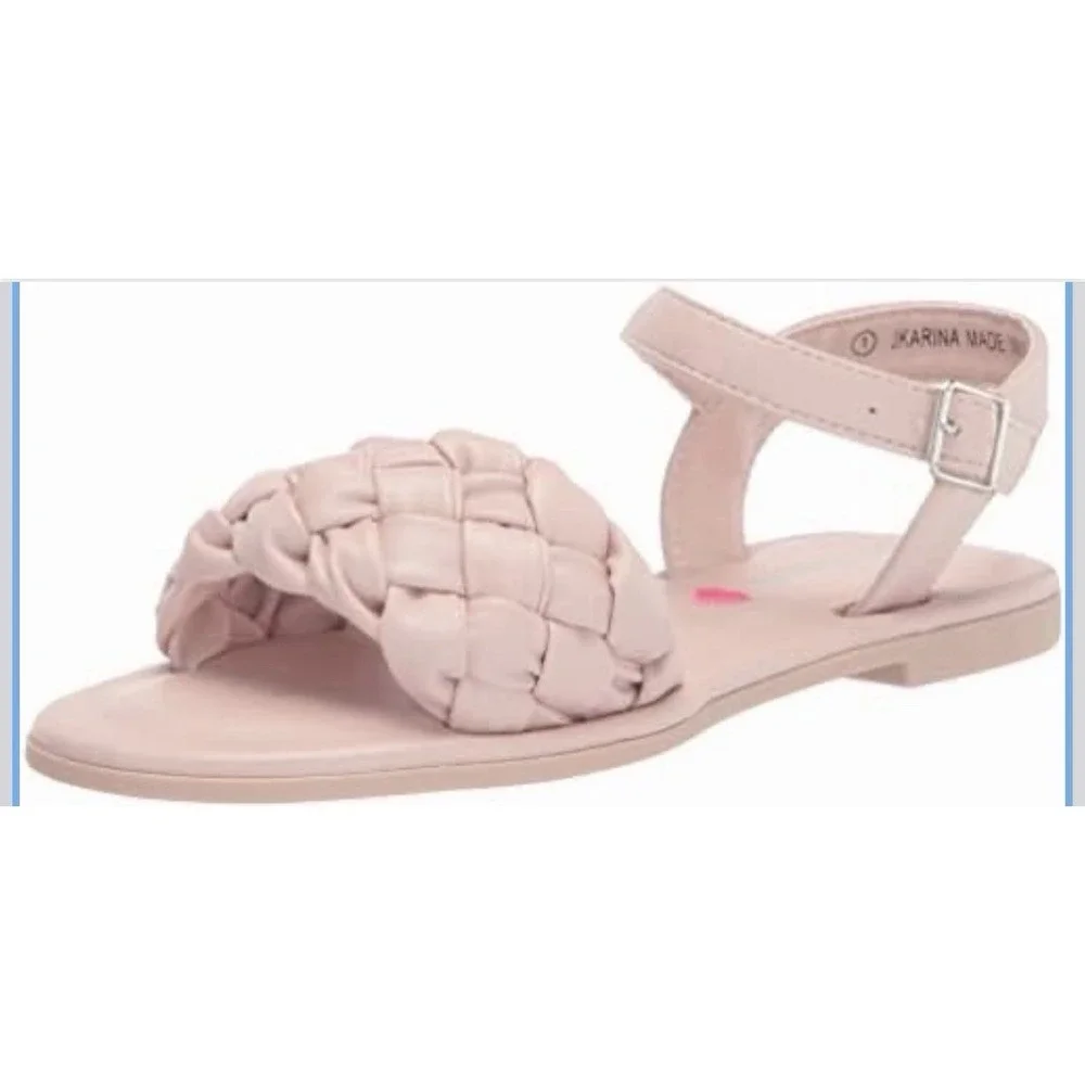 Steve Madden Big Girls Karina Ankle Strap Sandals Size 3 Blush Pink - New